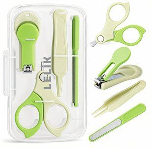 Дитячий манікюрний набір LELIK&trade; SweetTrim Baby 4in1, безпечний догляд за нігтями немовляти, зелений 4014300 фото