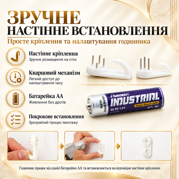 Настінний дизайнерський годинник Heliora Sun WM195S 60&times;60 см золотистий у формі сонця з безшумним механізмом 4014928 фото