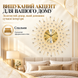 Настінний дизайнерський годинник Heliora Sun WM195S 60&times;60 см золотистий у формі сонця з безшумним механізмом 4014928 фото 11