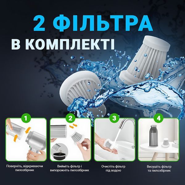 Автомобільний портативний пилосос 3в1 SUITU ST-6648Pro Max, універсальний, бездротовий, безщітковий, 12000 Па, срібний 4014355 фото