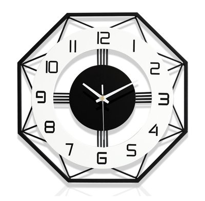 Часы настенные дизайнерские Black&White, бесшумные JT18213 / 43x43 см 2199671837 фото