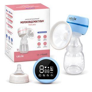 Молокоотсос электрический LELIK&trade; Pure Lacto с функцией массажа и стимуляцией лактации, голубой 4013860 фото