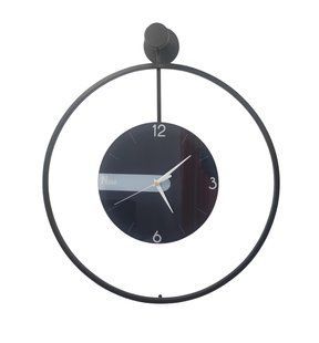 Годинник настінний дизайнерський BLACK CIRCLE, безшумний WM633 / 60x50 см 4013327 фото