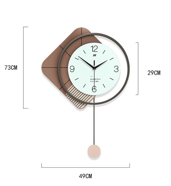 Годинник настінний дизайнерський з маятником Geometric JT22273 / 73x49см 4018278 фото