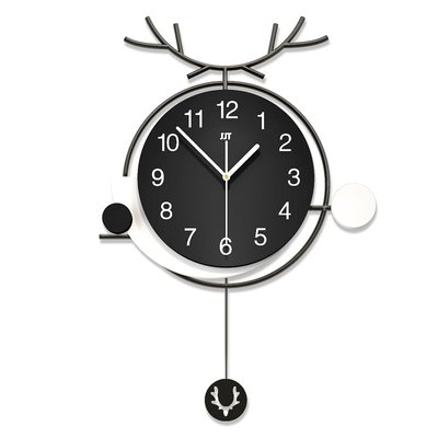 Часы настенные дизайнерские с маятником Deer Horns JT22100 / 38x56см  4018261 фото