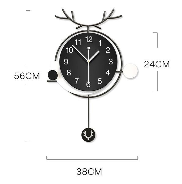 Годинник настінний дизайнерський з маятником Deer Horns JT22100 / 38x56см 4018261 фото