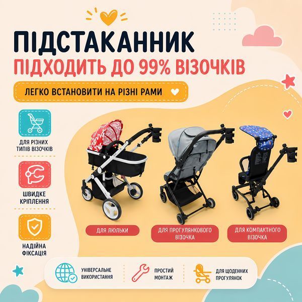 Підстаканник універсальний для коляски Cuddle Lelik&trade; 4018926-П фото