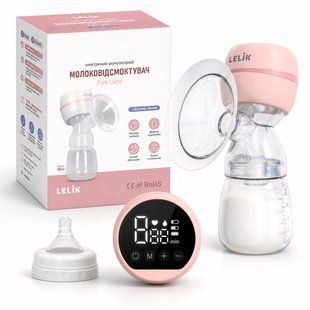 Молоковідсмоктувач електричний LELIK&trade; Pure Lacto з функцією масажу та стимуляцією лактації, рожевий 4013860 фото