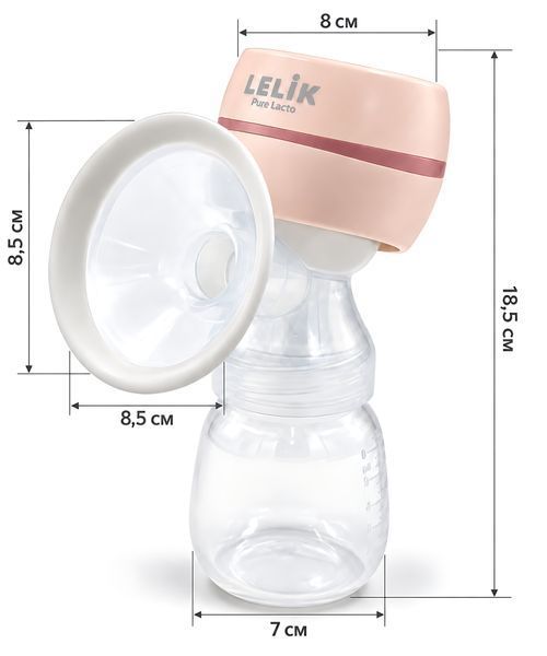 Молоковідсмоктувач електричний LELIK&trade; Pure Lacto з функцією масажу та стимуляцією лактації, рожевий 4013860 фото