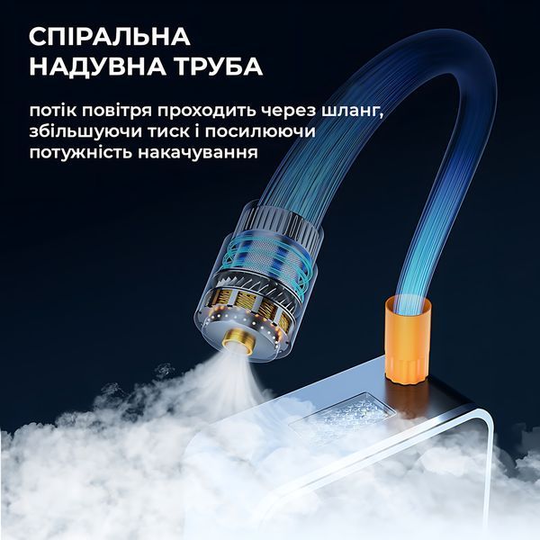 Автокомпрессор портативный аккумуляторный, давление до 10 атмосфер, 16л/мин, SUITU ST-9616C, черный 4013969 фото