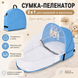 Сумка-пеленатор и переносная кроватка с москитной сеткой, голубой 4018506 фото 3