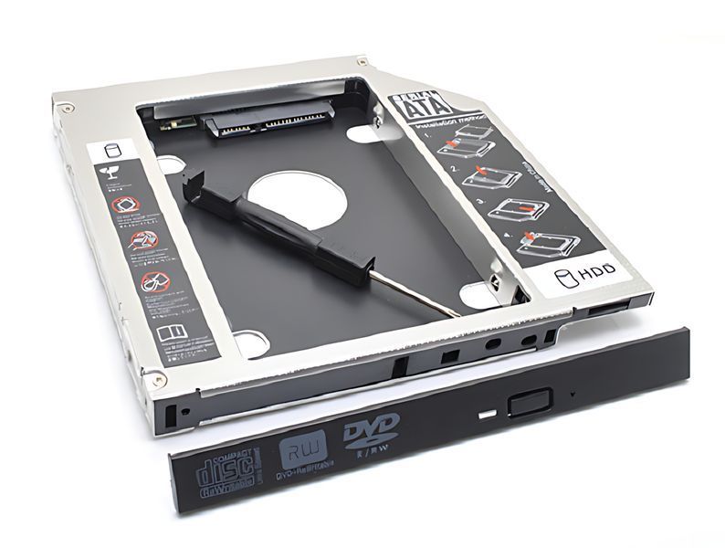 Карман-адаптер переходник Optibay SATA 9,5 мм для жесткого диска 2.5", алюминиевый, TISHRIC 4019299 фото