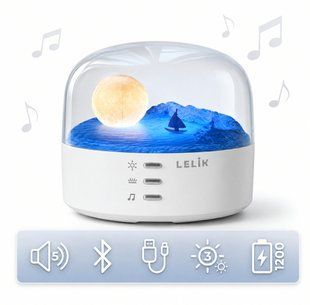 Ночник детский LELIK Roomy Moon LED с Bluetooth-колонкой 1200 mAh Беспроводной 4014461 фото