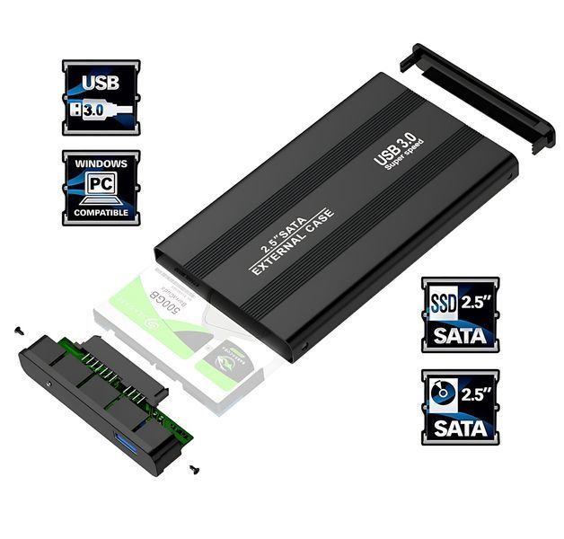 Внешний карман переходник USB 3.0 для SSD/HDD диска SATA III 2.5&rdquo;, Rocketek, чёрный 4019343 фото
