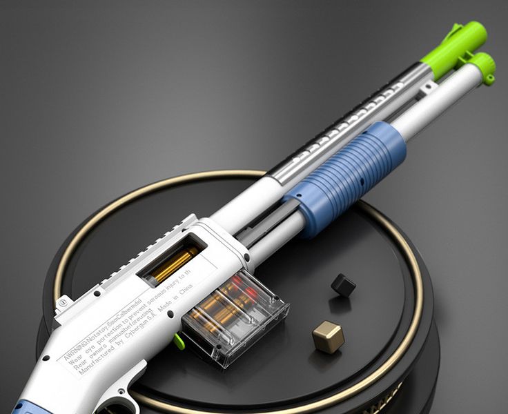 Дробовик іграшковий, зброя на м'яких кулях, довжина 85 см, білий 4018162 фото