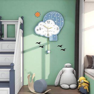 Годинник настінний дизайнерський з маятником Blue Fluff WM616 / 44x63см, блакитний 4013822 фото