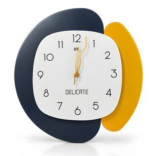 Дизайнерський настінний годинник Delicate 35,5 &times; 37 см з тихим ходом та металевими стрілками 4014829 фото