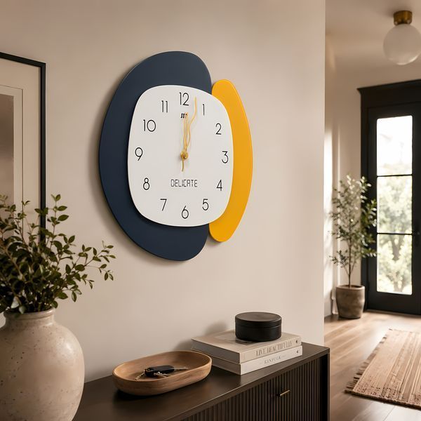 Дизайнерские настенные часы Delicate 35,5 &times; 37 см с тихим ходом и металлическими стрелками 4014829 фото