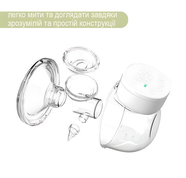 Молокоотсос электрический аккумуляторный, легкий и компактный LELIK&trade; Comfort Care с режимом массажа, белый 4013457 фото