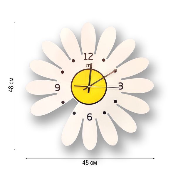 Годинник настінний дизайнерський, кварцовий безшумний механізм DAISY JT2073 / 48x48см  4013297 фото