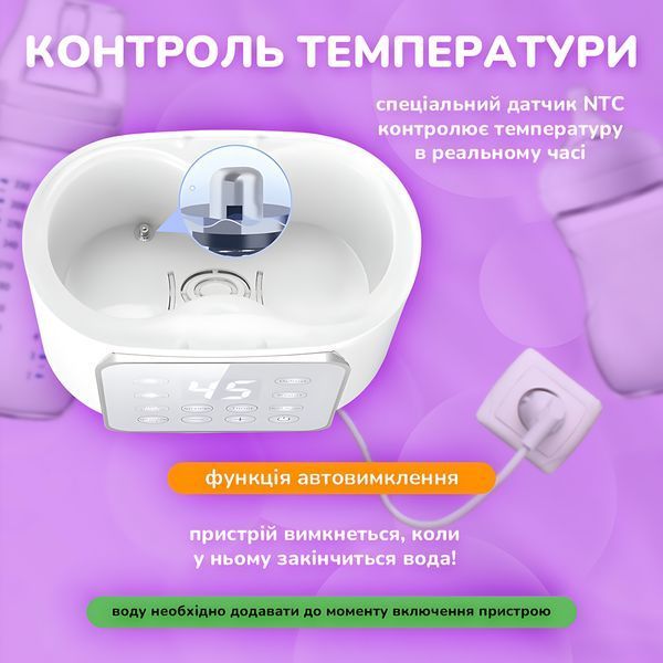 Багатофункціональний підігрівач та стерилізатор дитячих пляшечок LELIK&trade; Nutri Care 9in1, білий 4014201 фото