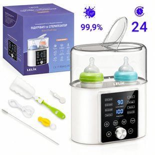 Стерилізатор та підігрівач LELIK&trade; Nutri Cheff Duo 9in1 для дитячих пляшечок, білий 4014195 фото
