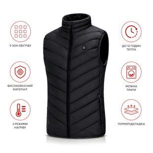 Жилет з підігрівом, USB-порт, 9 зон підігріву, від PowerBank, розмір 4XL 4018711 фото