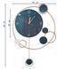 Часы настенные дизайнерские с маятником Golden Circles JT2096/45x66 см сине-зеленый 4013334 фото 4