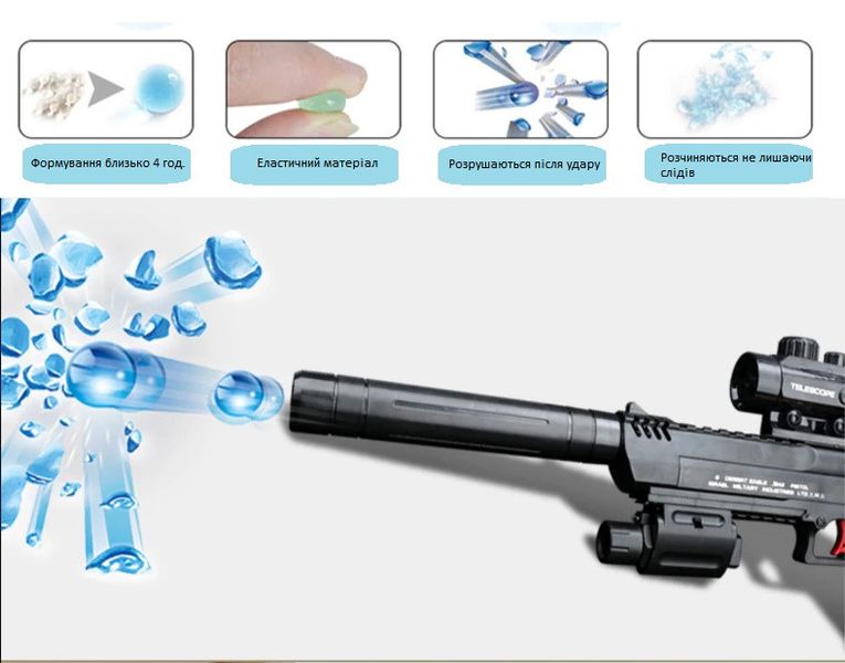 Гідрогелеві кульки, Orbeez 7-8 мм для дитячої зброї, мультиколір 20 000 шт. 4013211 фото
